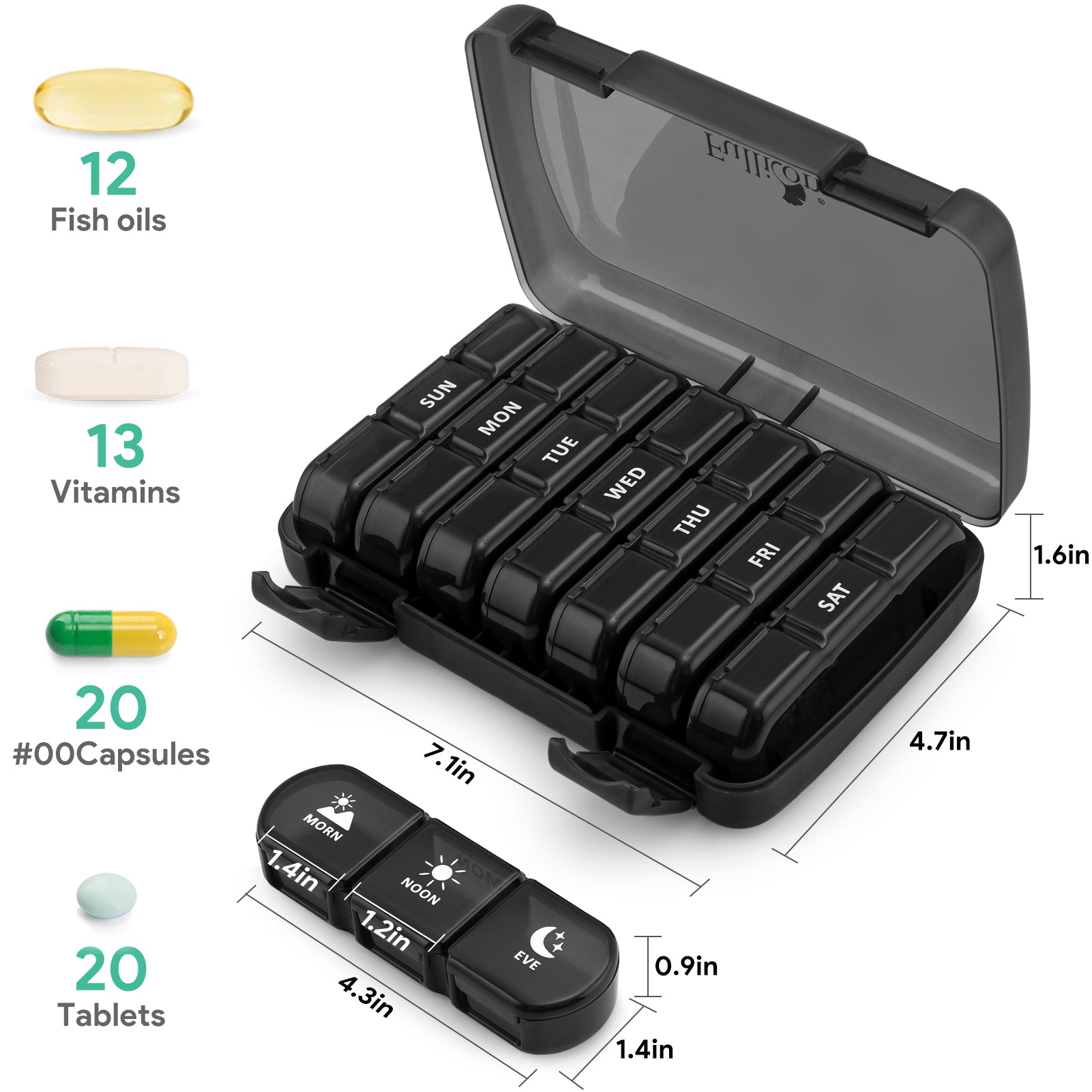 Work And Business Trips Travel Pill Organizer, 7 Compartments Portable Pill  Box, Pill Case - Temu Austria