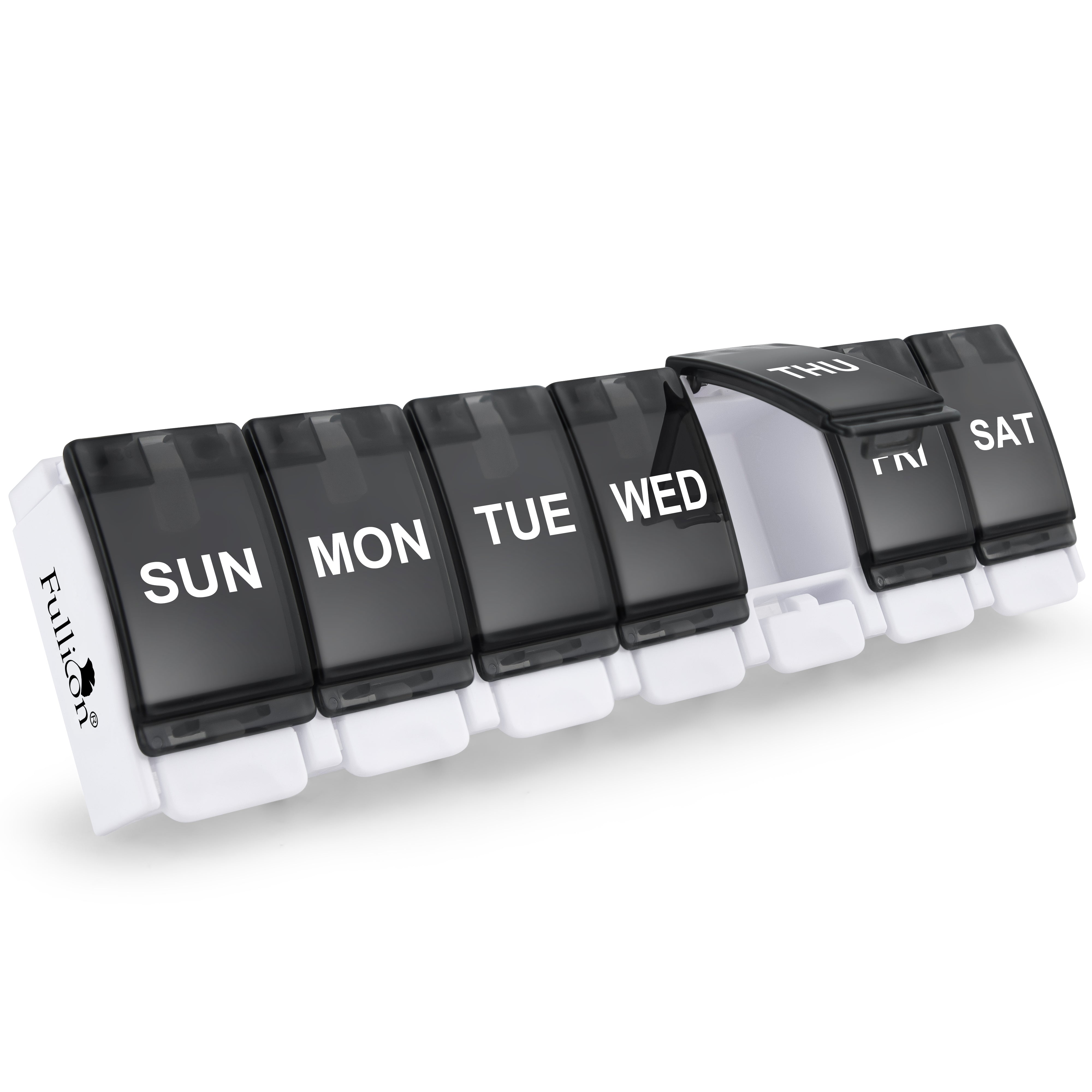 Portable Moisture Proof Travel Pill Organizer Oversize Black Fullicon